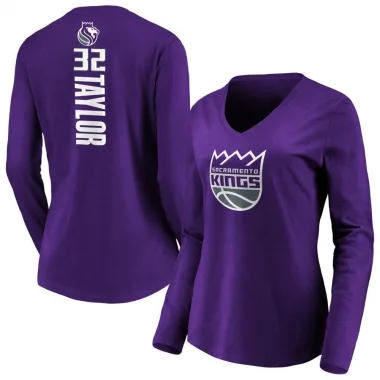 Purple Women's Terry Taylor Sacramento Kings Backer Long Sleeve T-Shirt